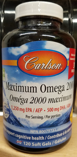 Fish Oil - Maximum Omega's - LEMON (Carlson)